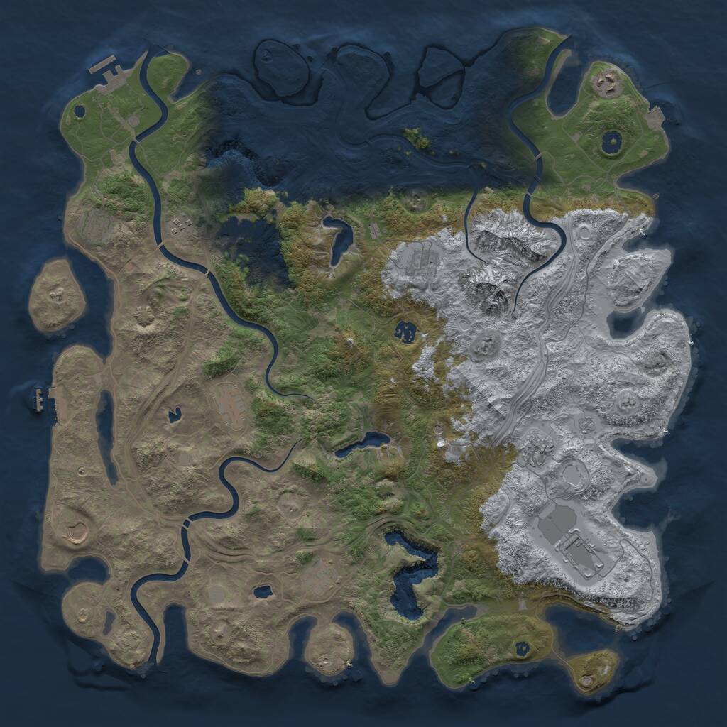 Rust Map: Procedural Map, Size: 5000, Seed: 2023592486, 17 Monuments