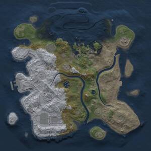 Thumbnail Rust Map: Procedural Map, Size: 3500, Seed: 1809470223, 14 Monuments
