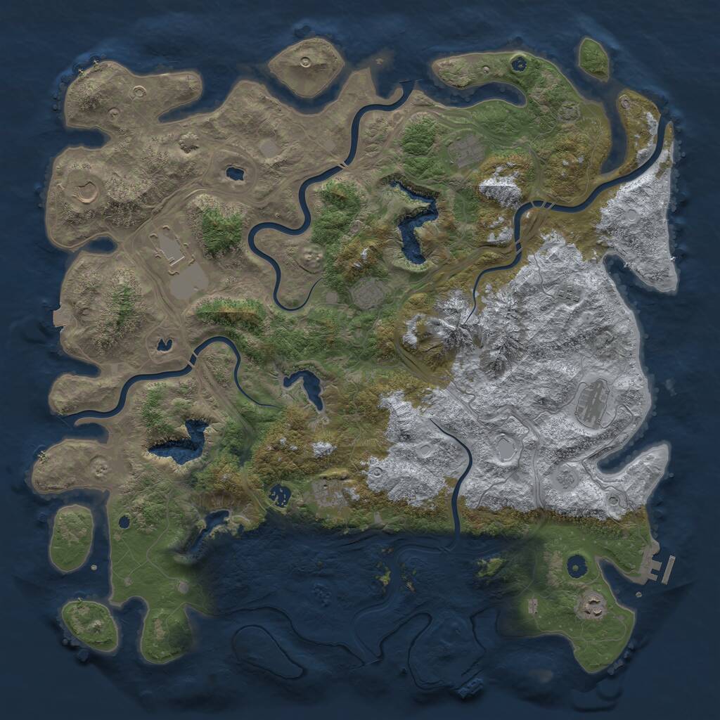 Rust Map: Procedural Map, Size: 5000, Seed: 1908047866, 15 Monuments
