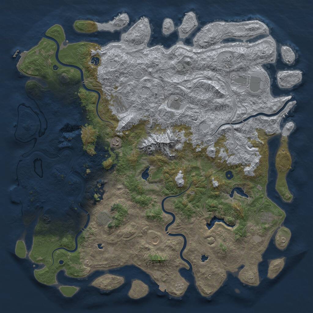 Rust Map: Procedural Map, Size: 5600, Seed: 2034675936, 17 Monuments