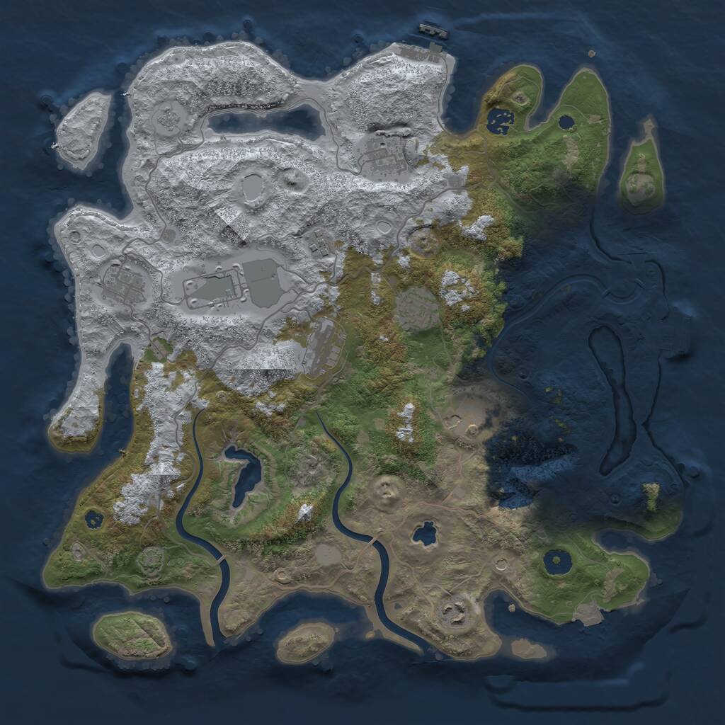 Rust Map: Procedural Map, Size: 4000, Seed: 894436766, 15 Monuments