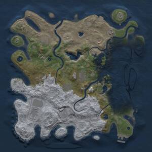 Thumbnail Rust Map: Procedural Map, Size: 4000, Seed: 1361198487, 16 Monuments