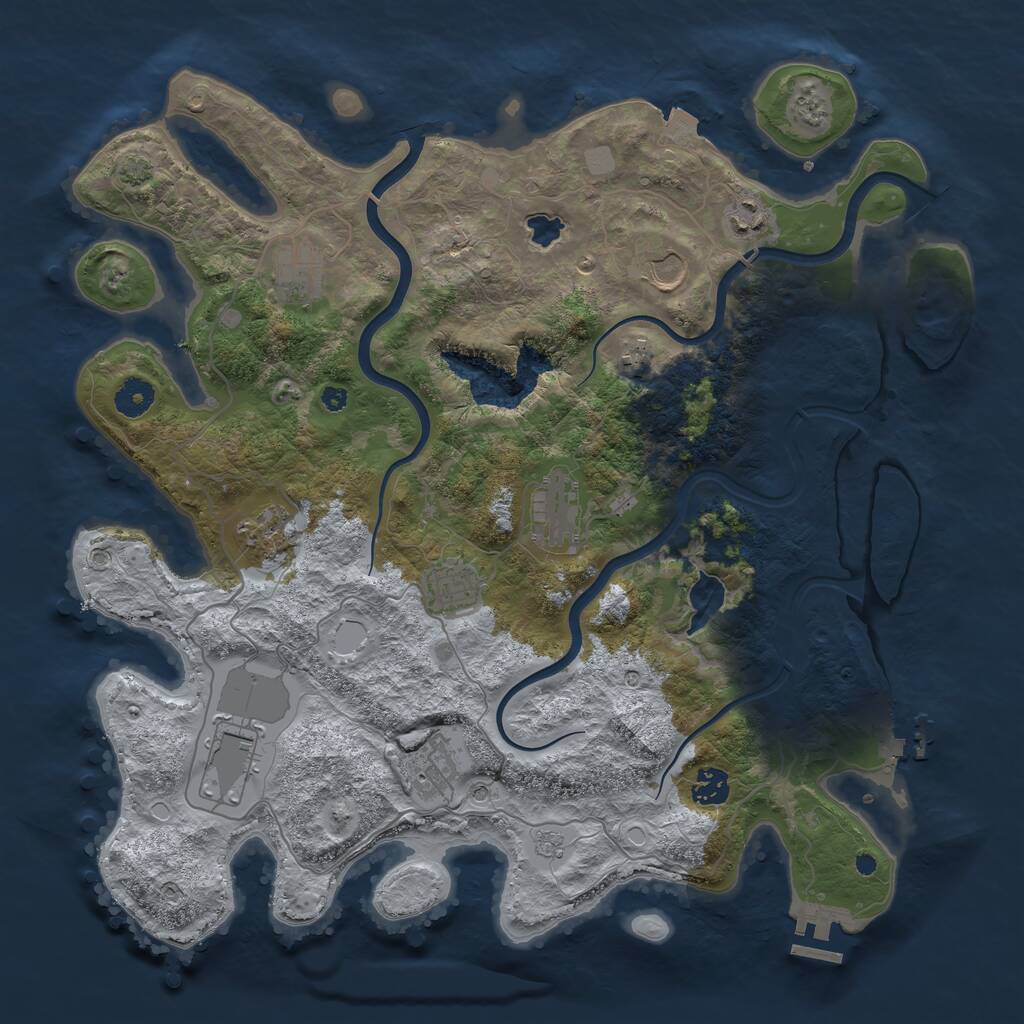 Rust Map: Procedural Map, Size: 4000, Seed: 1361198487, 16 Monuments