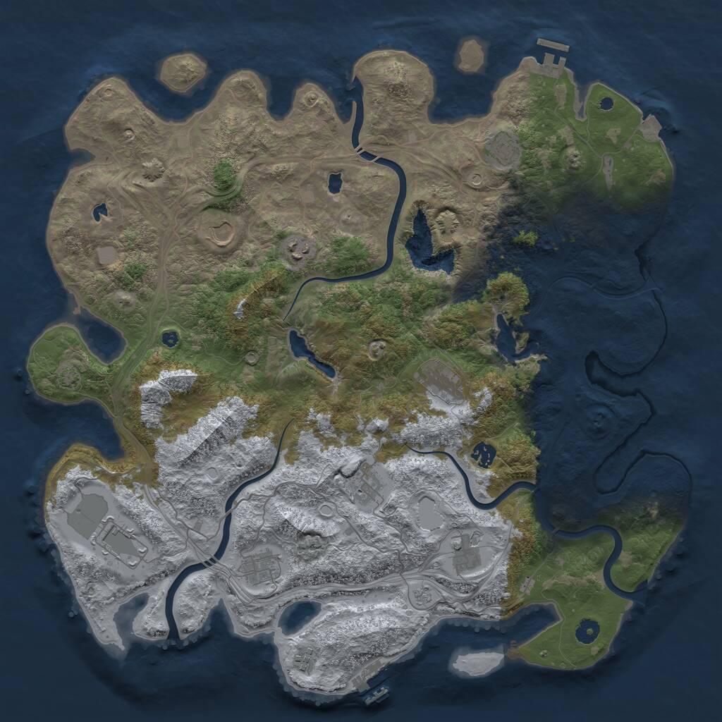 Rust Map: Procedural Map, Size: 4500, Seed: 1981544928, 16 Monuments