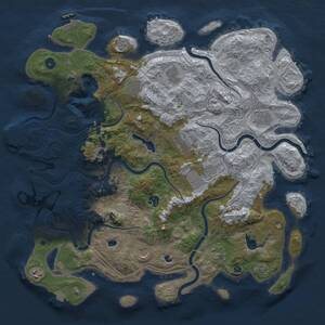 Thumbnail Rust Map: Procedural Map, Size: 4500, Seed: 1507229177, 16 Monuments