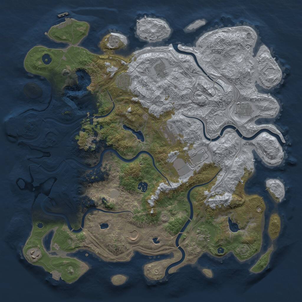 Rust Map: Procedural Map, Size: 4500, Seed: 1507229177, 16 Monuments