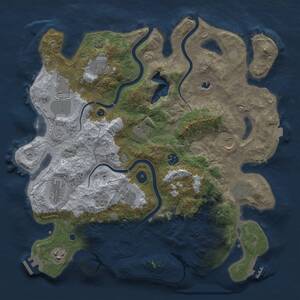 Thumbnail Rust Map: Procedural Map, Size: 4000, Seed: 623053110, 16 Monuments