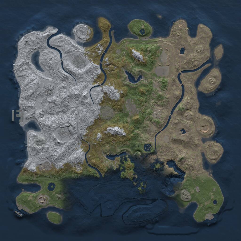 Rust Map: Procedural Map, Size: 4500, Seed: 73424213, 17 Monuments
