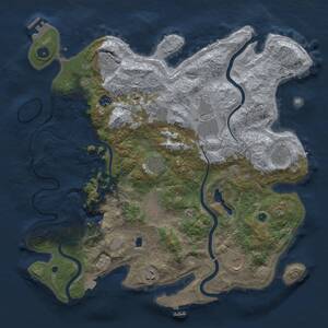 Thumbnail Rust Map: Procedural Map, Size: 4230, Seed: 543975947, 16 Monuments