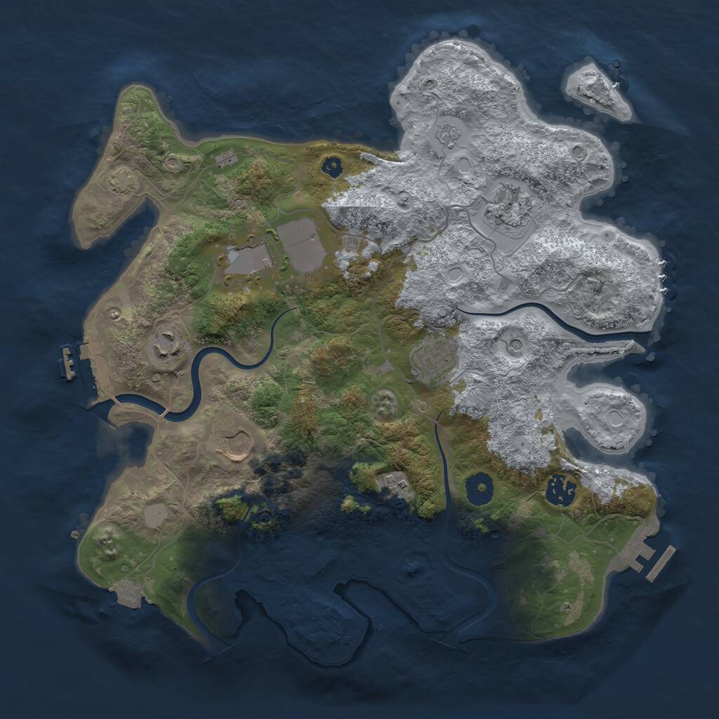 Rust Map: Procedural Map, Size: 3500, Seed: 8217, 13 Monuments