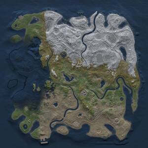 Thumbnail Rust Map: Procedural Map, Size: 4500, Seed: 2055285999, 17 Monuments