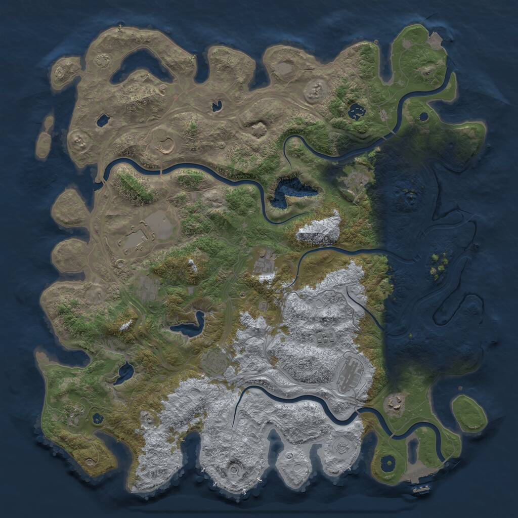 Rust Map: Procedural Map, Size: 4800, Seed: 1349716477, 17 Monuments