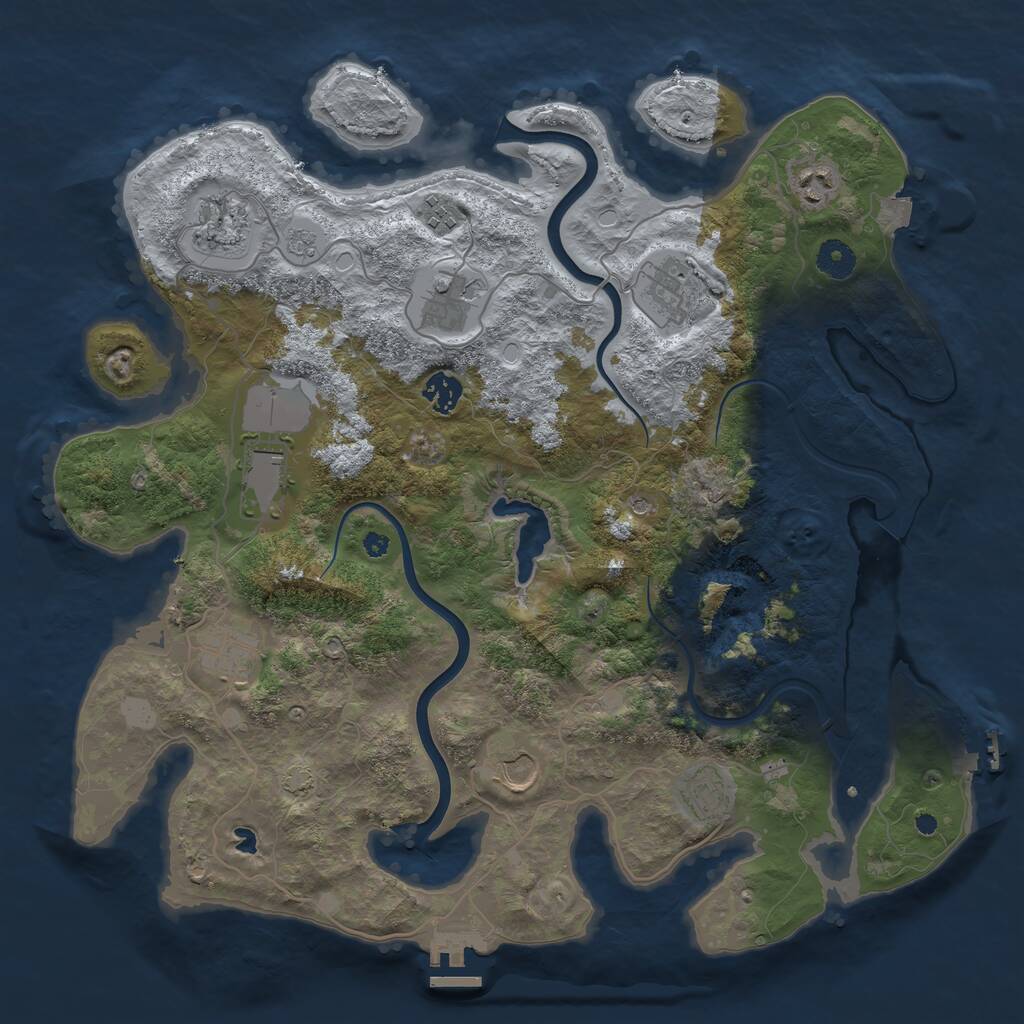 Rust Map: Procedural Map, Size: 4000, Seed: 1081959376, 16 Monuments