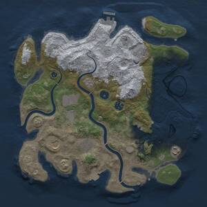 Thumbnail Rust Map: Procedural Map, Size: 3500, Seed: 1493228491, 14 Monuments