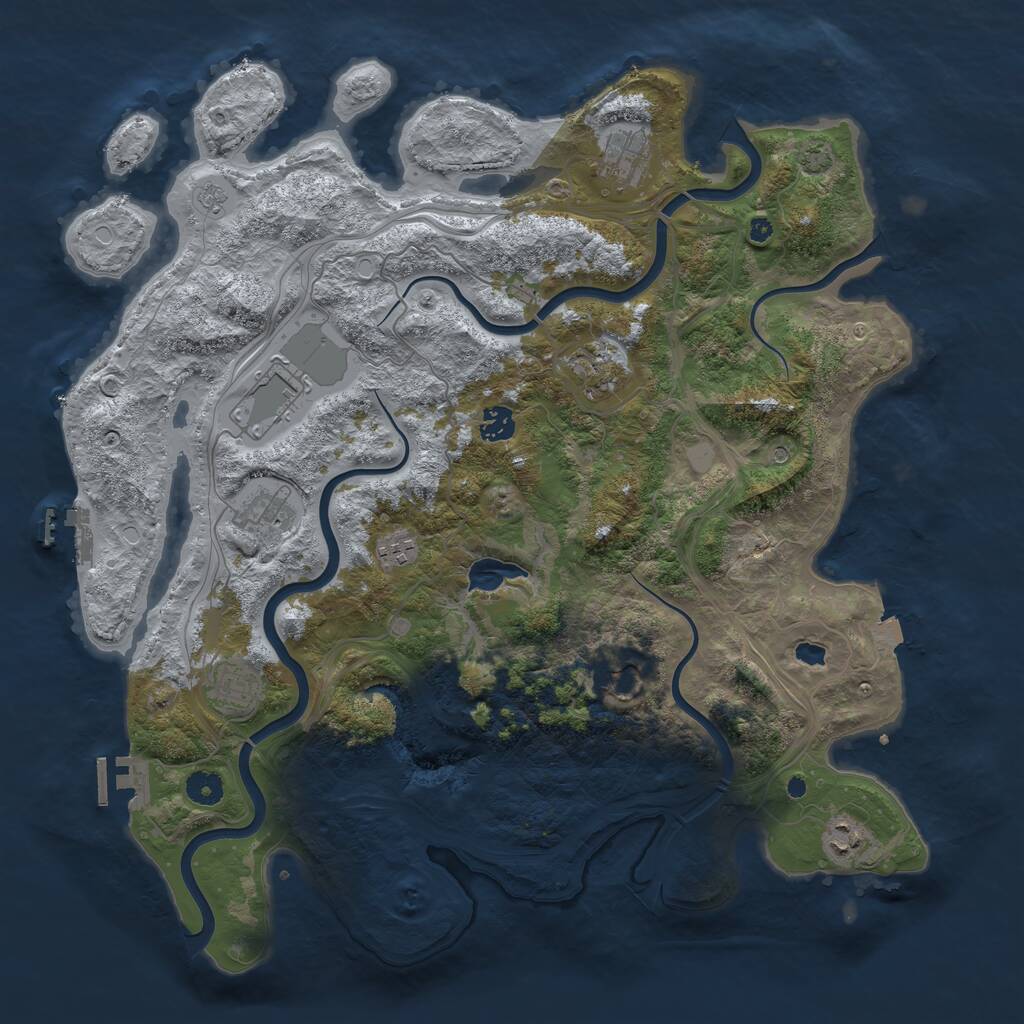 Rust Map: Procedural Map, Size: 4250, Seed: 103757135, 15 Monuments
