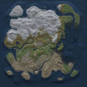 Thumbnail Rust Map: Procedural Map, Size: 3750, Seed: 551898381, 15 Monuments