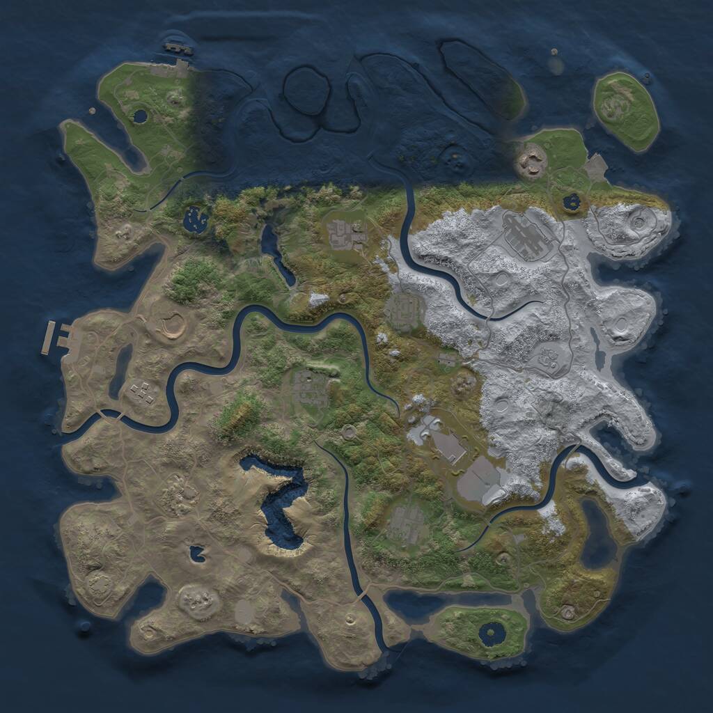 Rust Map: Procedural Map, Size: 4200, Seed: 1409931360, 17 Monuments