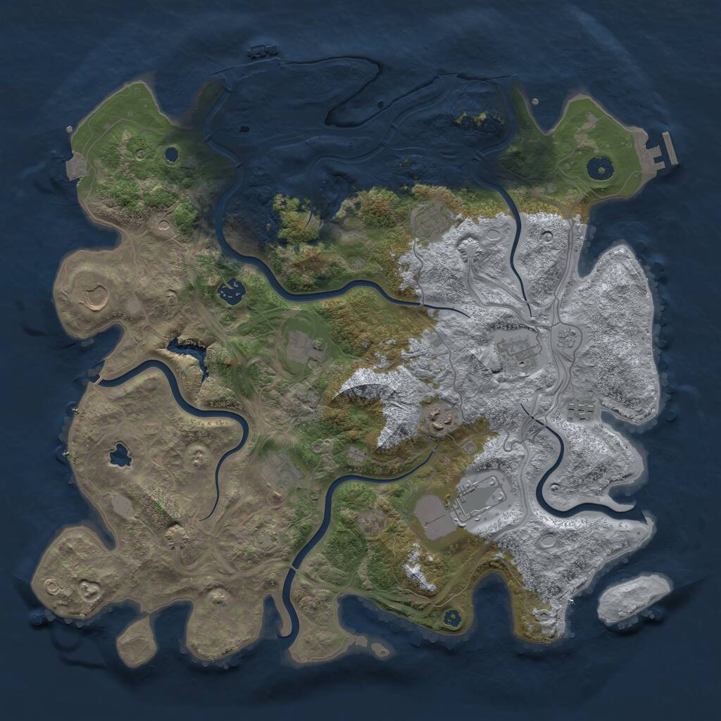 Rust Map: Procedural Map, Size: 4250, Seed: 1166139261, 15 Monuments
