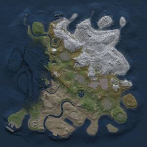 Thumbnail Rust Map: Procedural Map, Size: 3500, Seed: 521077681, 14 Monuments