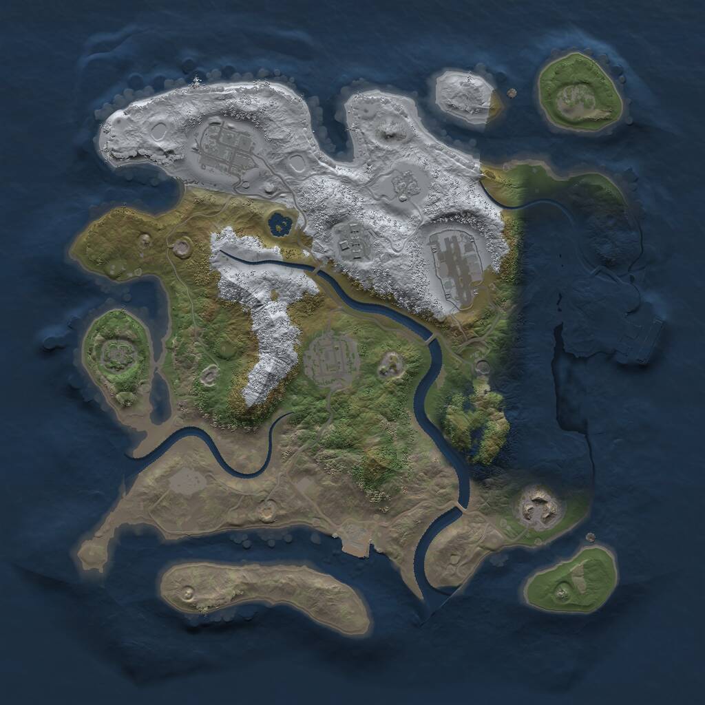 Rust Map: Procedural Map, Size: 3000, Seed: 6787, 10 Monuments