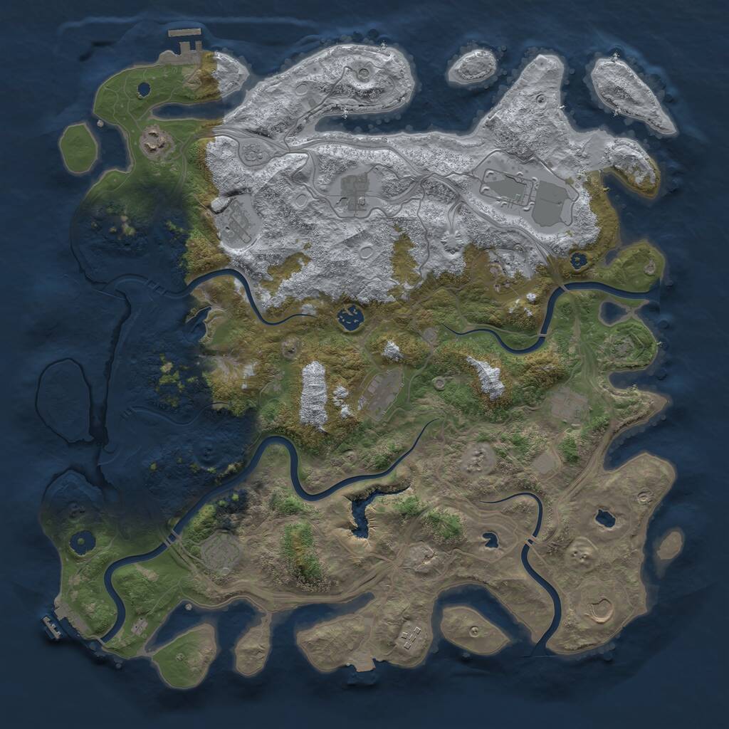 Rust Map: Procedural Map, Size: 4500, Seed: 25897207, 17 Monuments