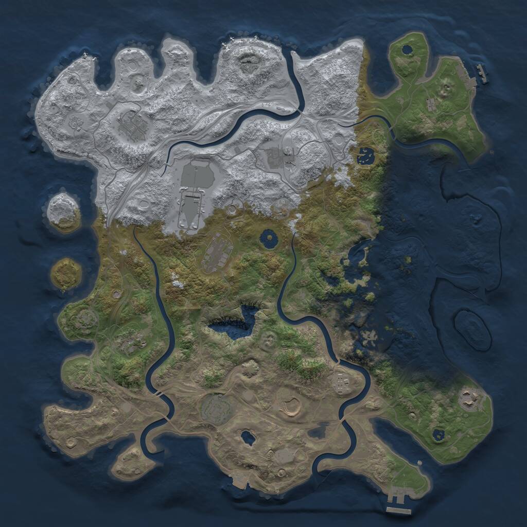 Rust Map: Procedural Map, Size: 4300, Seed: 2734132, 17 Monuments