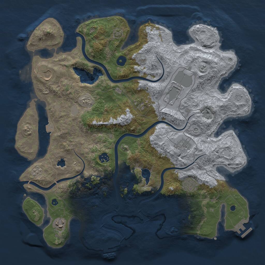 Rust Map: Procedural Map, Size: 4000, Seed: 304300199, 14 Monuments