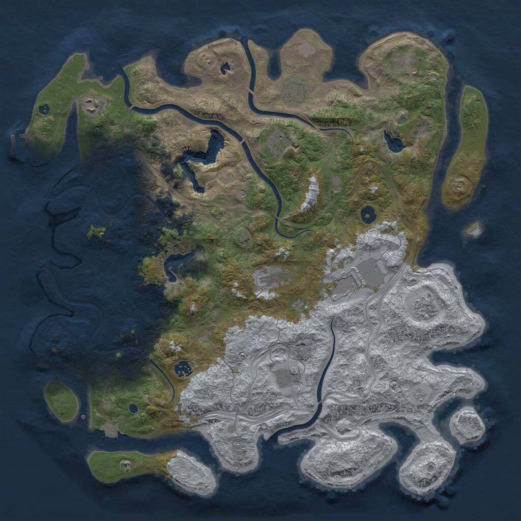 Rust Map: Procedural Map, Size: 4750, Seed: 84, 15 Monuments