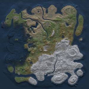 Thumbnail Rust Map: Procedural Map, Size: 4750, Seed: 84, 15 Monuments