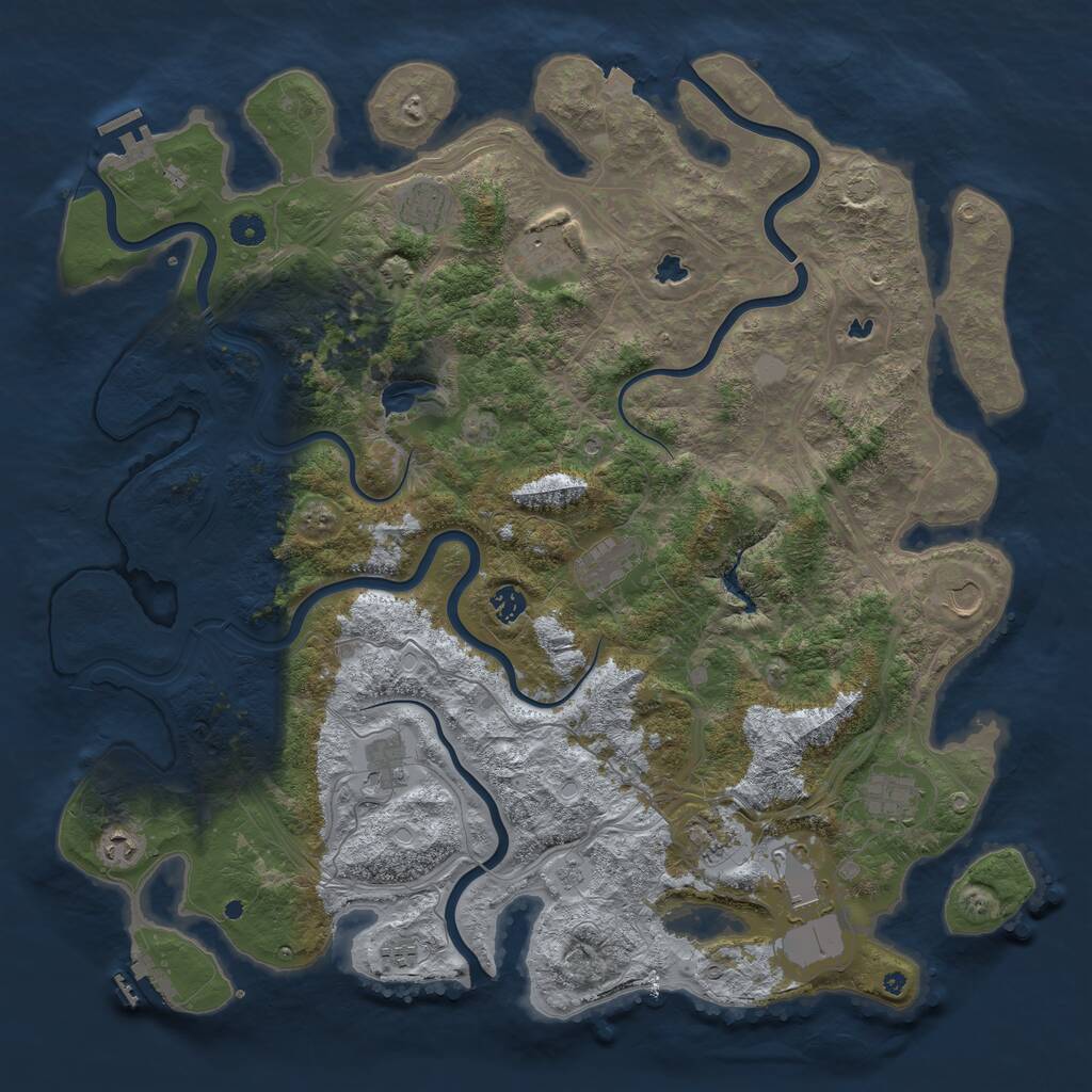 Rust Map: Procedural Map, Size: 4750, Seed: 412378567, 17 Monuments