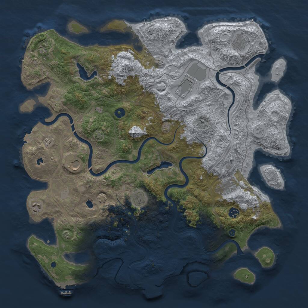 Rust Map: Procedural Map, Size: 4500, Seed: 1655429769, 15 Monuments
