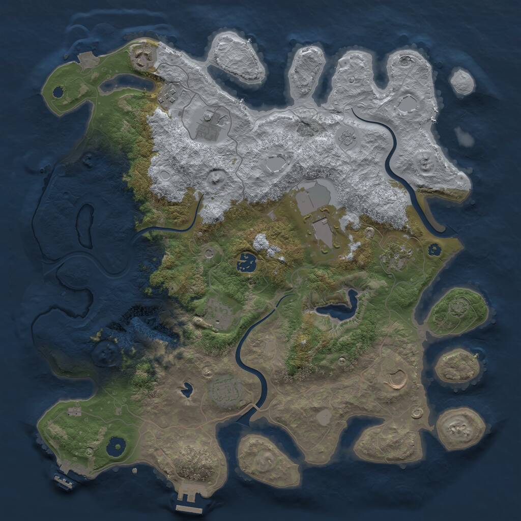 Rust Map: Procedural Map, Size: 4000, Seed: 1879340084, 15 Monuments