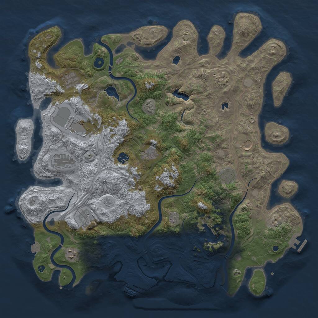 Rust Map: Procedural Map, Size: 4500, Seed: 1600936305, 17 Monuments