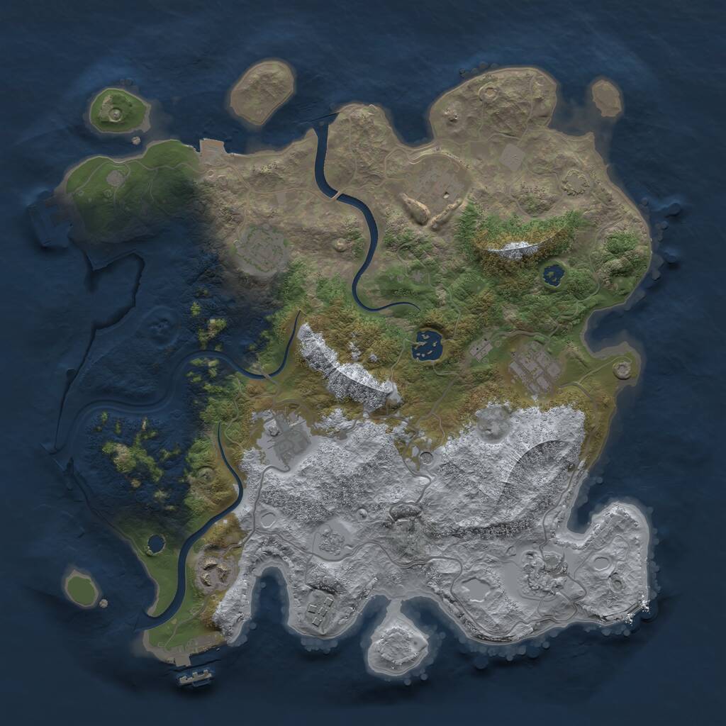 Rust Map: Procedural Map, Size: 3475, Seed: 50000, 14 Monuments