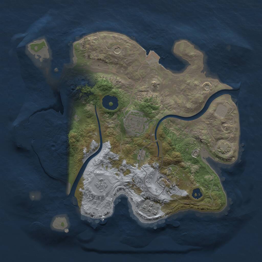 Rust Map: Procedural Map, Size: 2500, Seed: 2030072235, 8 Monuments