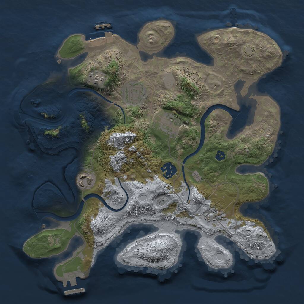 Rust Map: Procedural Map, Size: 3000, Seed: 9472363, 11 Monuments