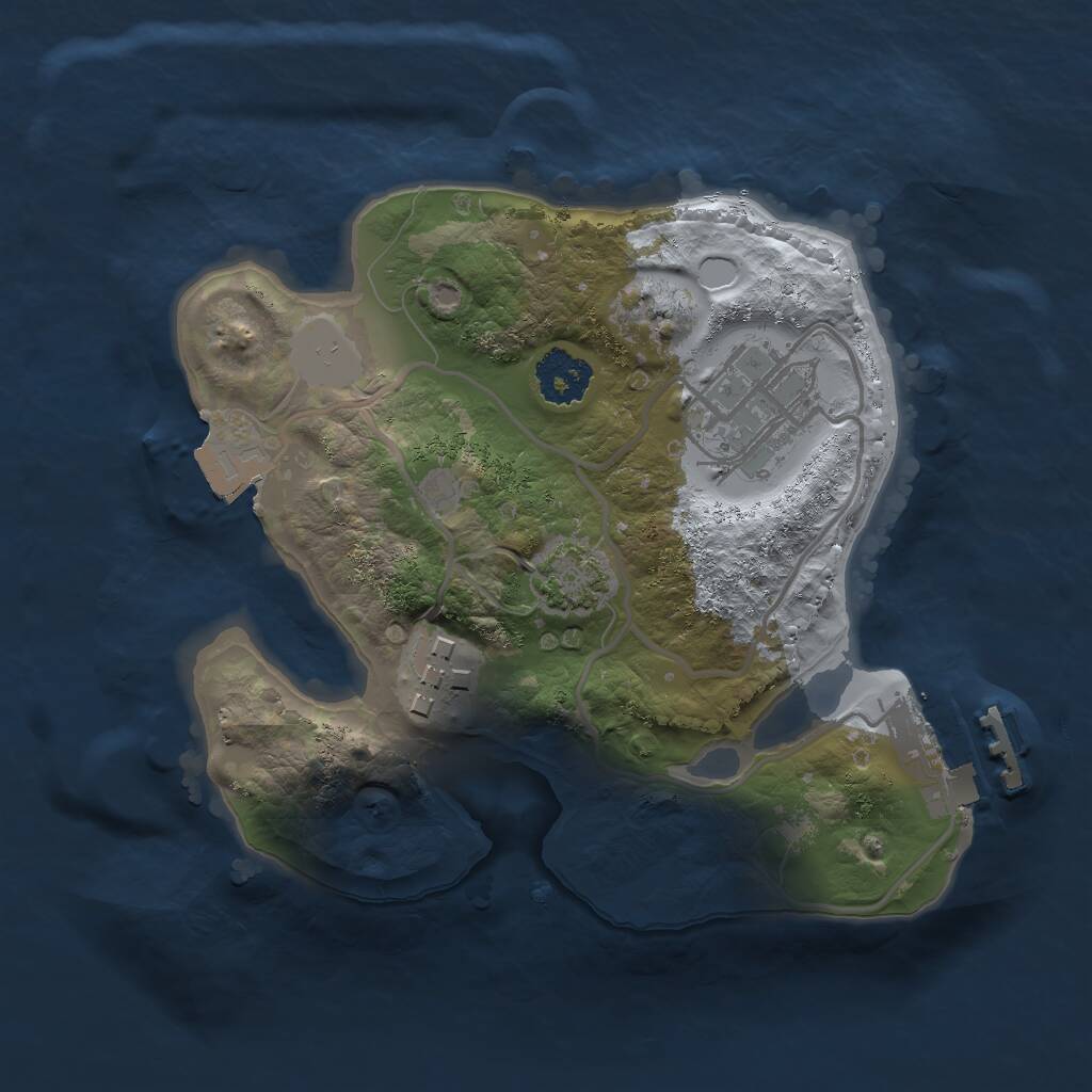 Rust Map: Procedural Map, Size: 2000, Seed: 8327623, 5 Monuments