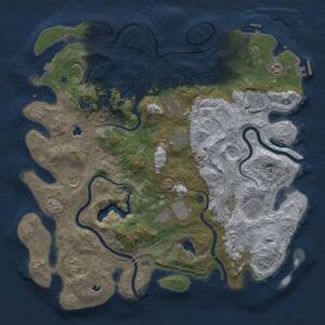 Thumbnail Rust Map: Procedural Map, Size: 4500, Seed: 910887107, 16 Monuments
