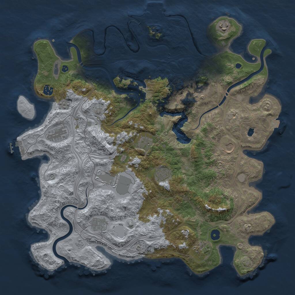 Rust Map: Procedural Map, Size: 4350, Seed: 1822932820, 17 Monuments
