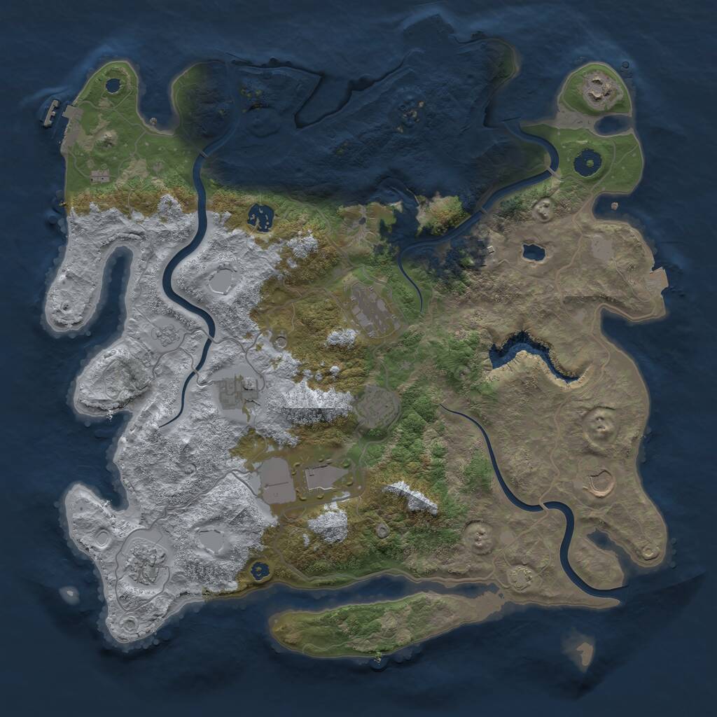 Rust Map: Procedural Map, Size: 4000, Seed: 428814846, 15 Monuments