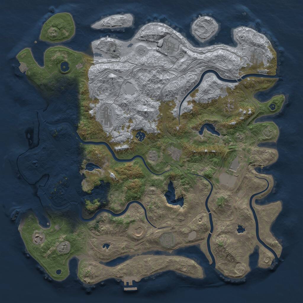 Rust Map: Procedural Map, Size: 4782, Seed: 119695057, 17 Monuments