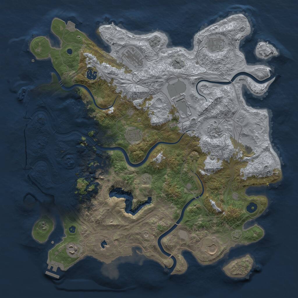 Rust Map: Procedural Map, Size: 4250, Seed: 61800326, 16 Monuments