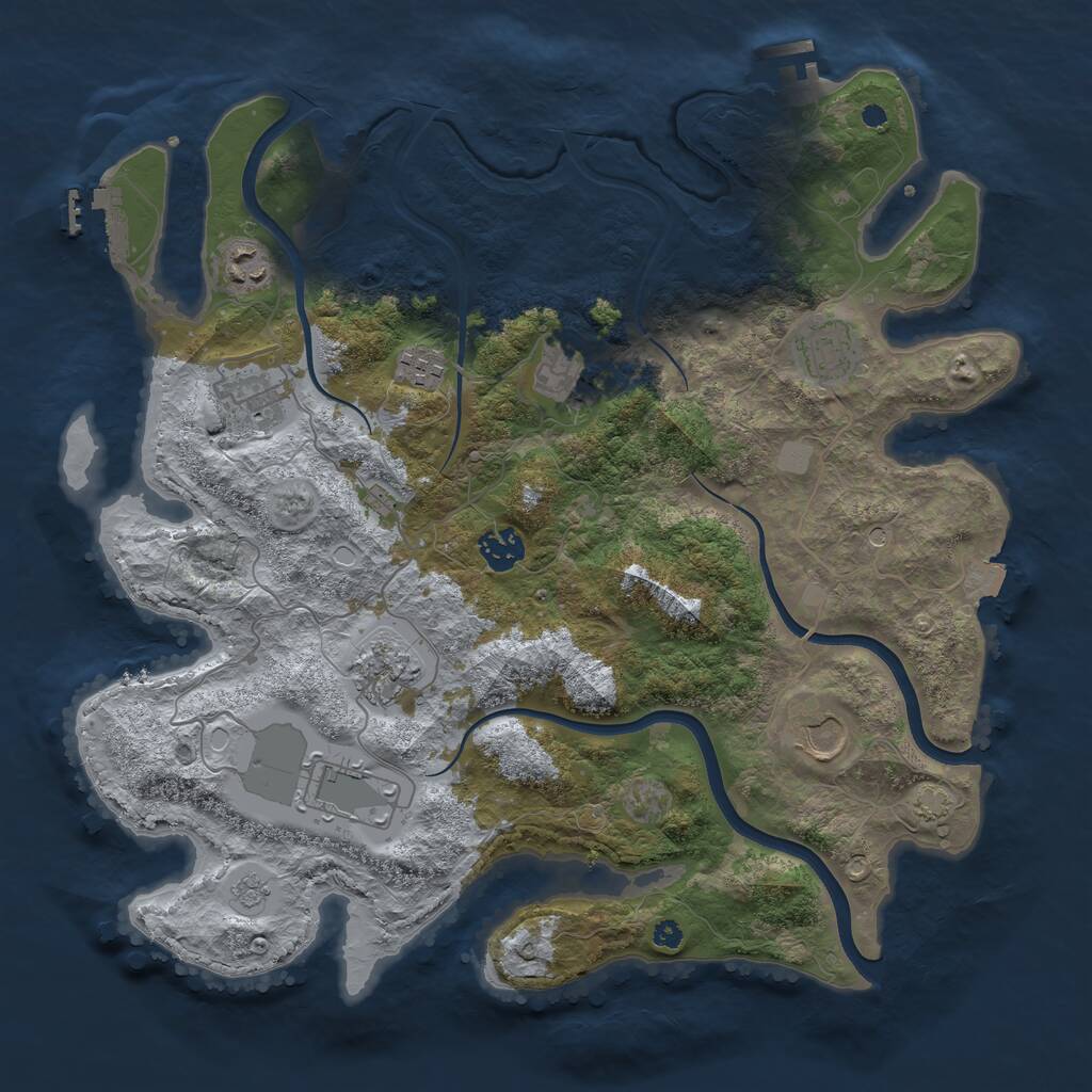 Rust Map: Procedural Map, Size: 3750, Seed: 397682594, 15 Monuments