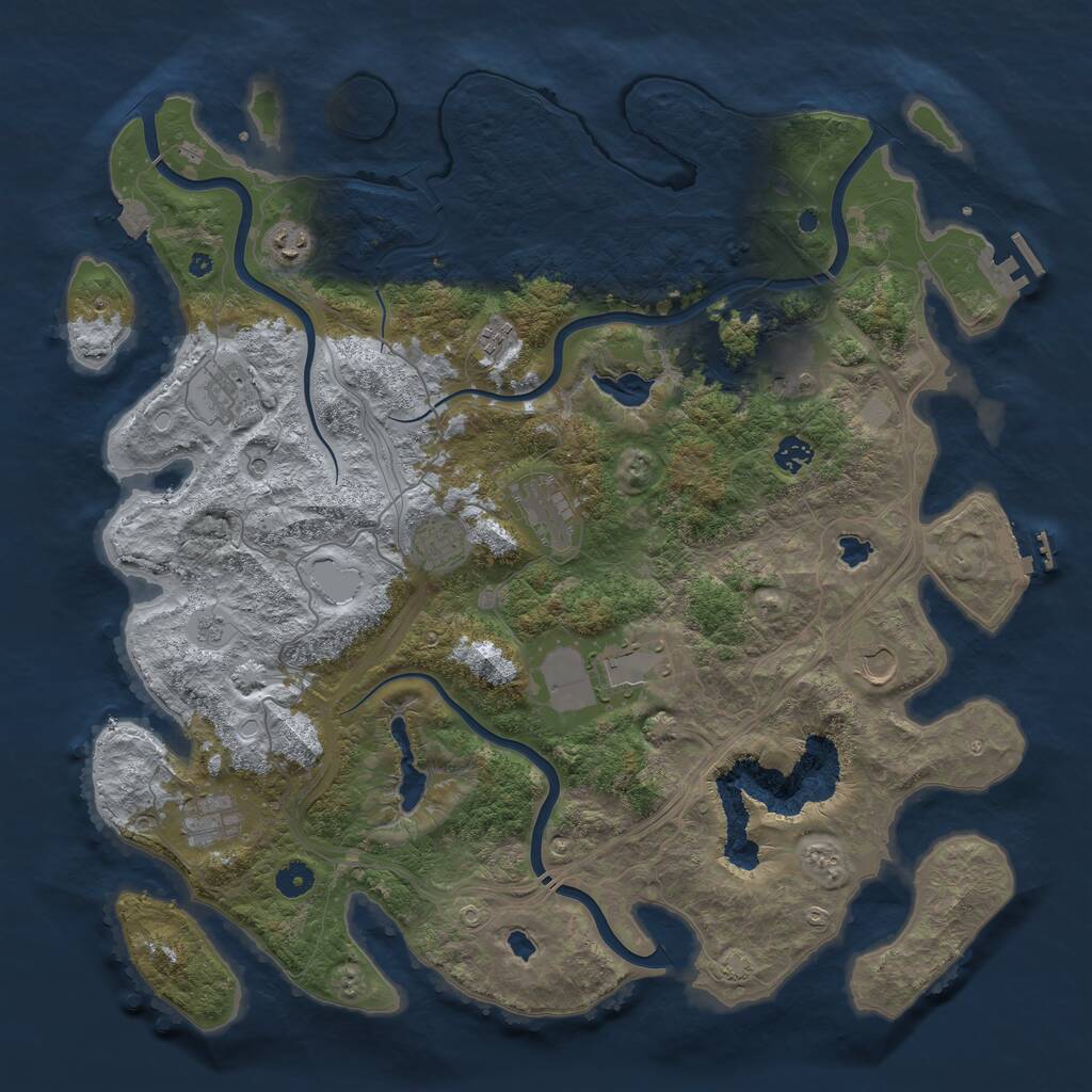 Rust Map: Procedural Map, Size: 4500, Seed: 237956455, 16 Monuments