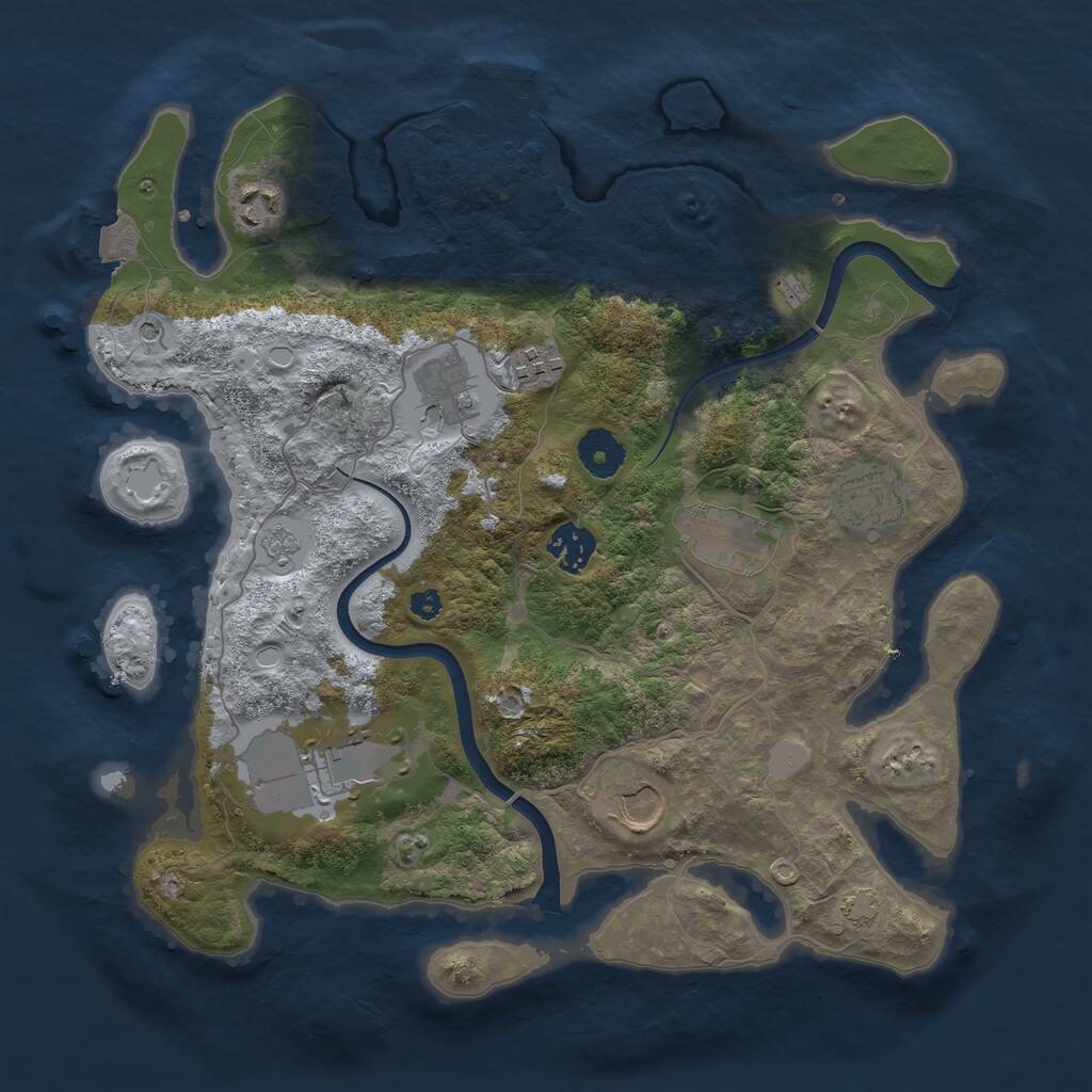 Rust Map: Procedural Map, Size: 3500, Seed: 99214999, 13 Monuments
