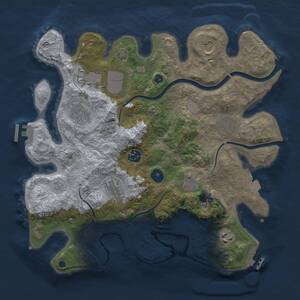 Thumbnail Rust Map: Procedural Map, Size: 3500, Seed: 1617679730, 15 Monuments