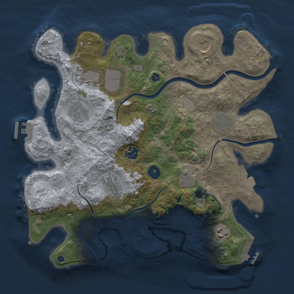 Rust Map: Procedural Map, Size: 3500, Seed: 1617679730, 15 Monuments