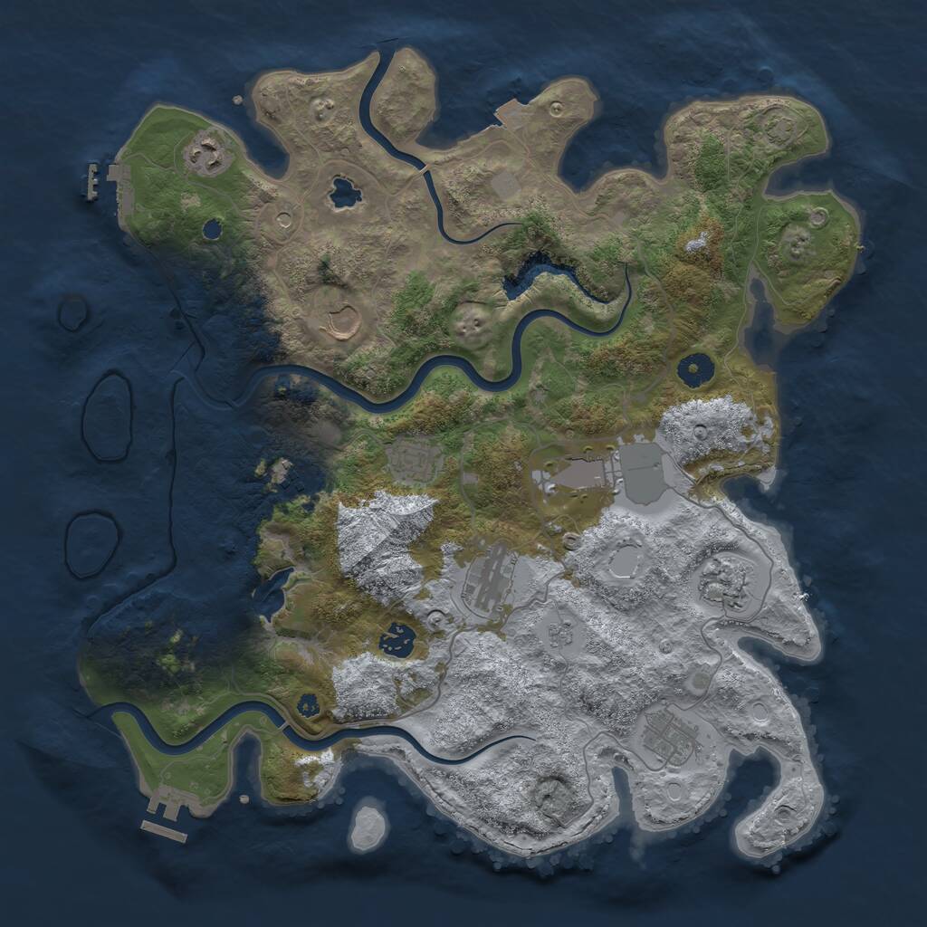 Rust Map: Procedural Map, Size: 4000, Seed: 998188, 15 Monuments