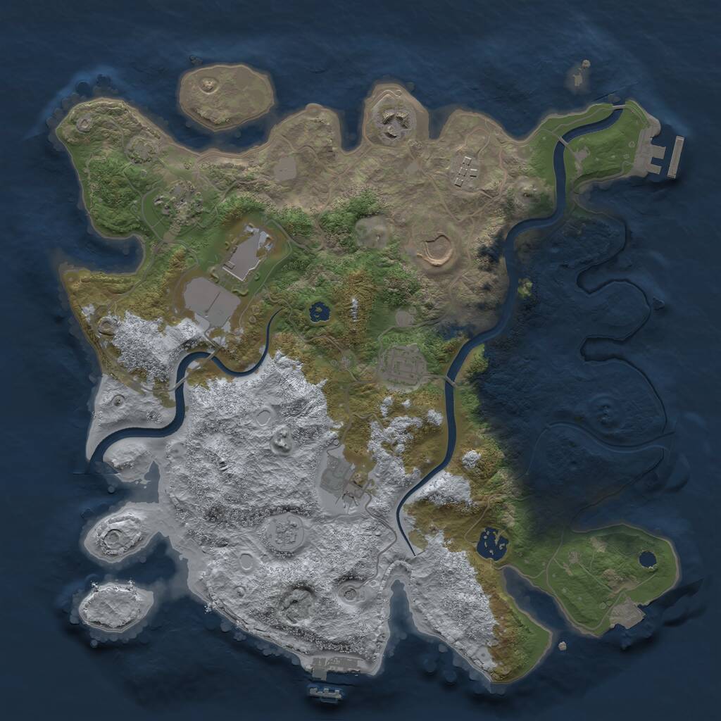 Rust Map: Procedural Map, Size: 3500, Seed: 1520156179, 14 Monuments