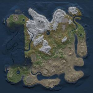 Thumbnail Rust Map: Procedural Map, Size: 3600, Seed: 406823063, 14 Monuments